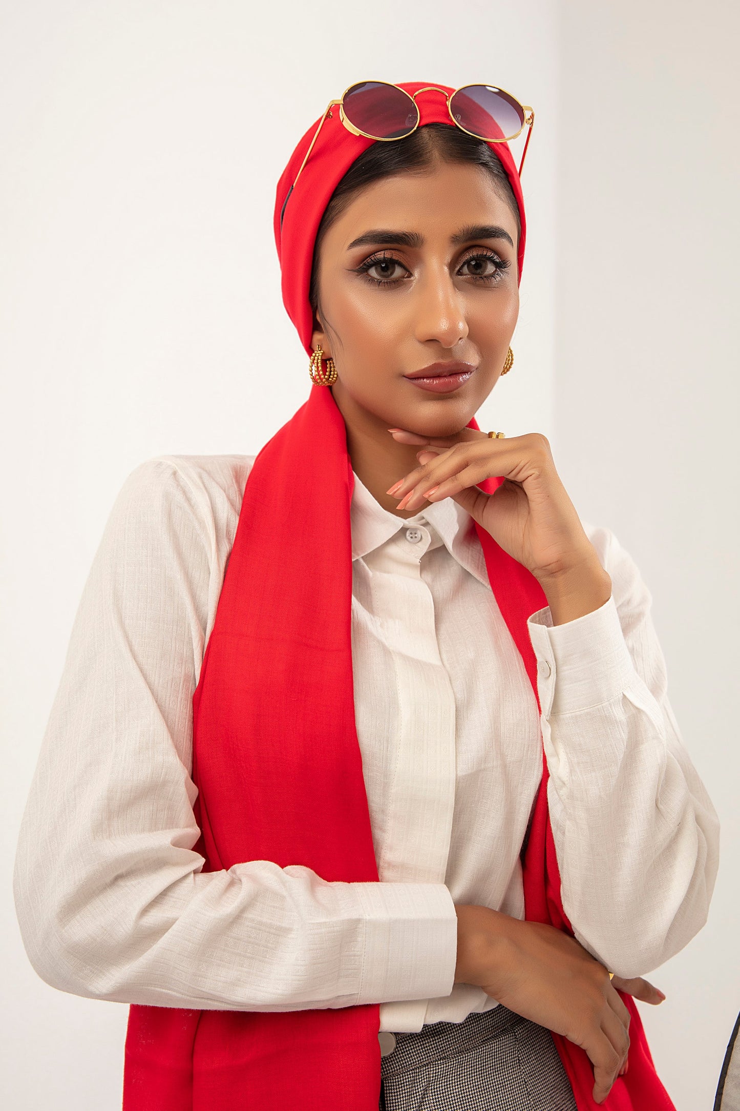 Red Viscose Scarf - MSD-807