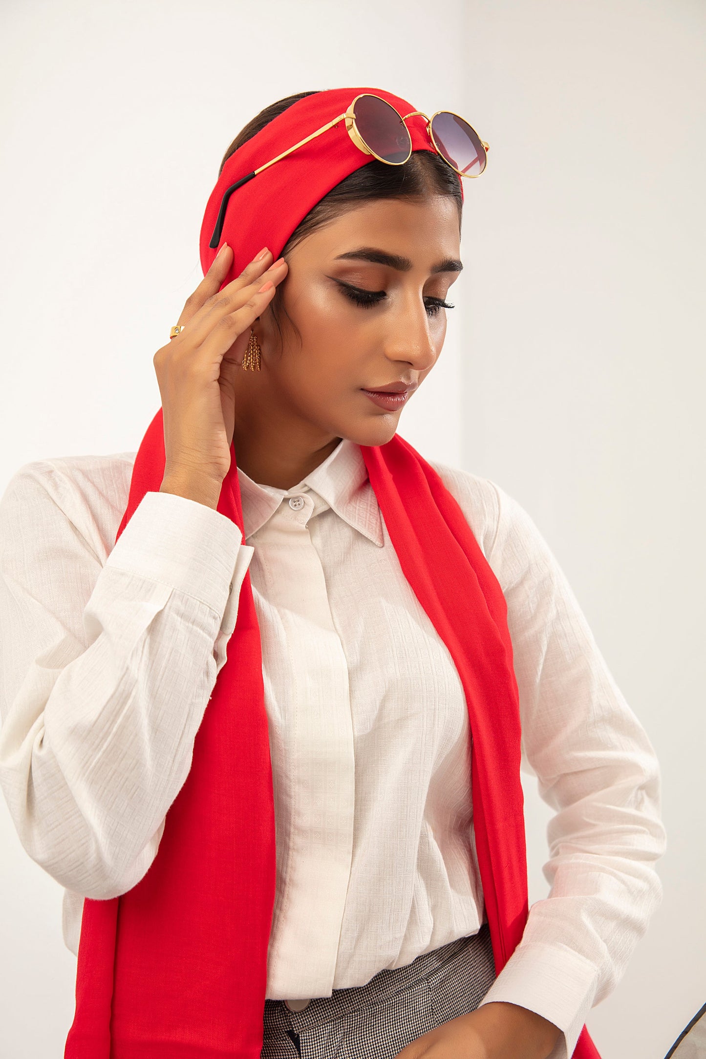 Red Viscose Scarf - MSD-807