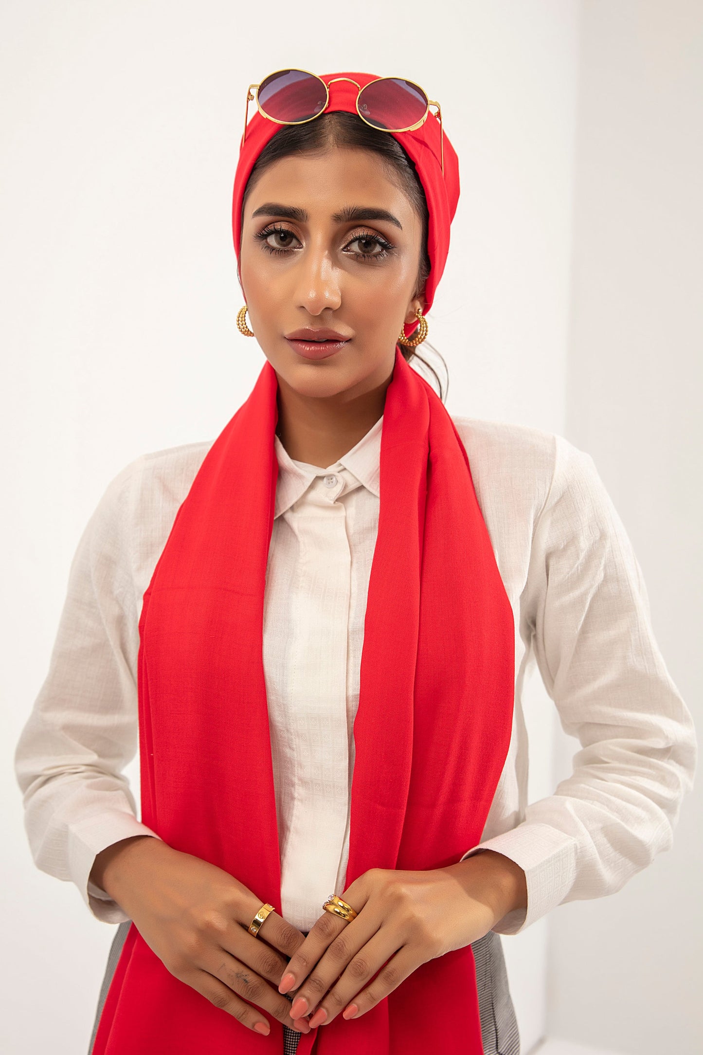 Red Viscose Scarf - MSD-807