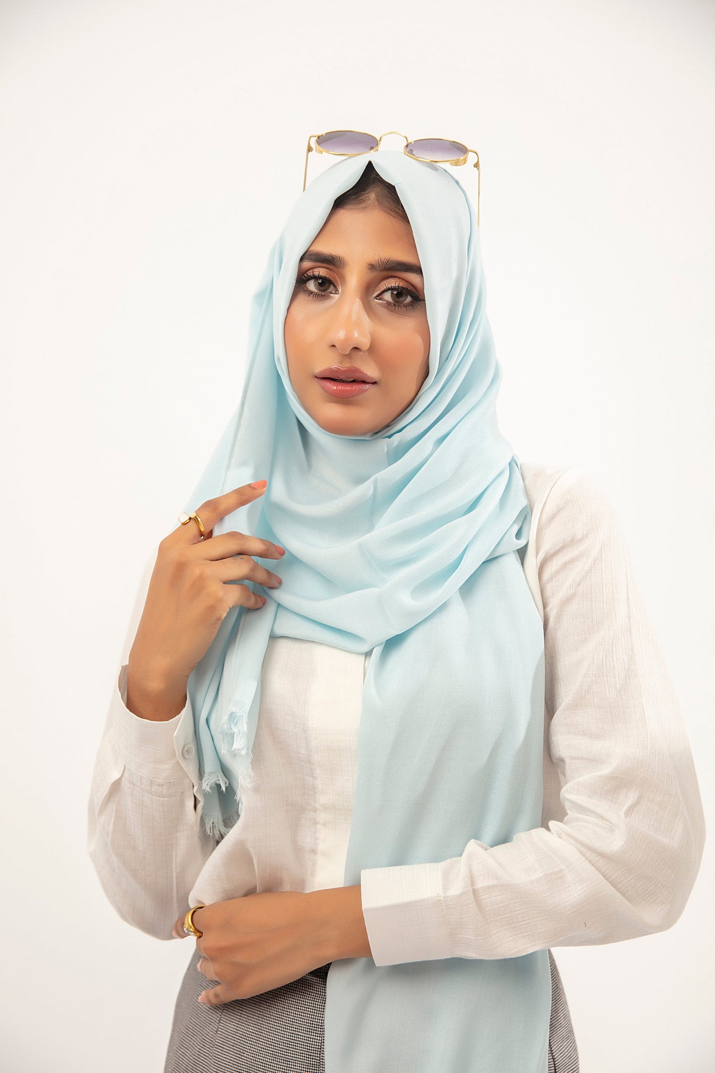 Sky Blue Viscose Scarf - MSD-801