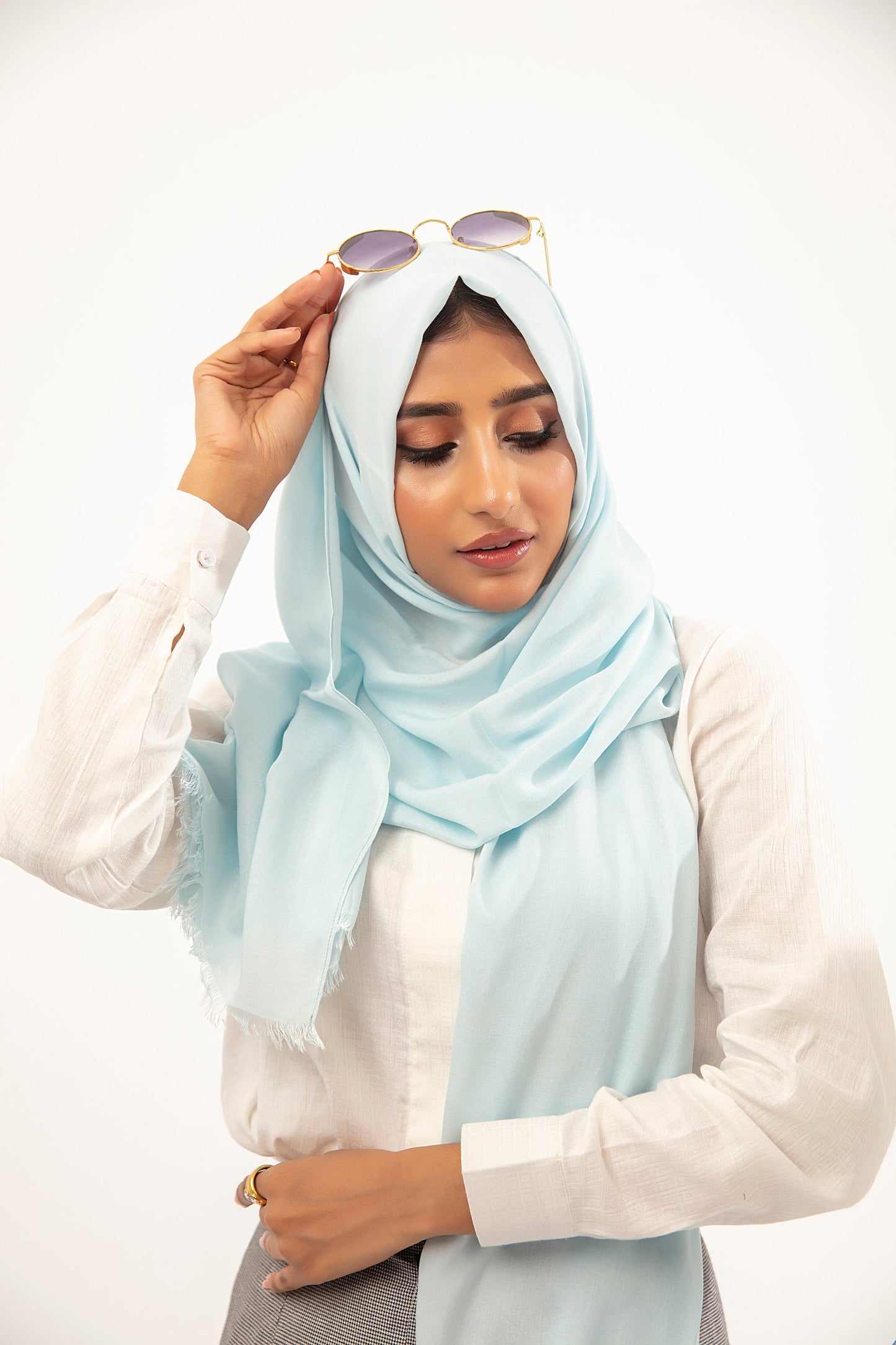 Sky Blue Viscose Scarf - MSD-801